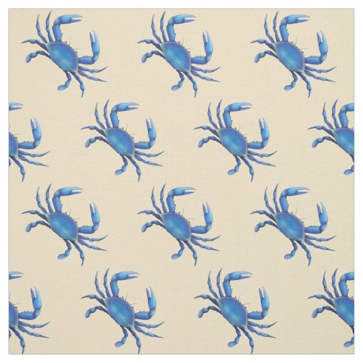 New England Blue Crab Fabric Stof (Swatch)