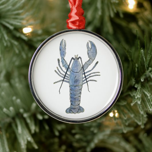 New England Blue Lobster Metal Ornament (Boom)