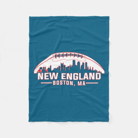 New England Boston Stadssilhouet Design Fleece Deken (Voorkant)