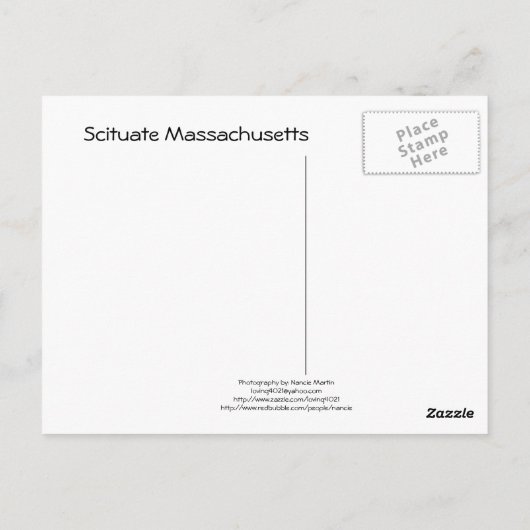 New England Briefkaart-Scituate Massachusetts Briefkaart (Achterkant)
