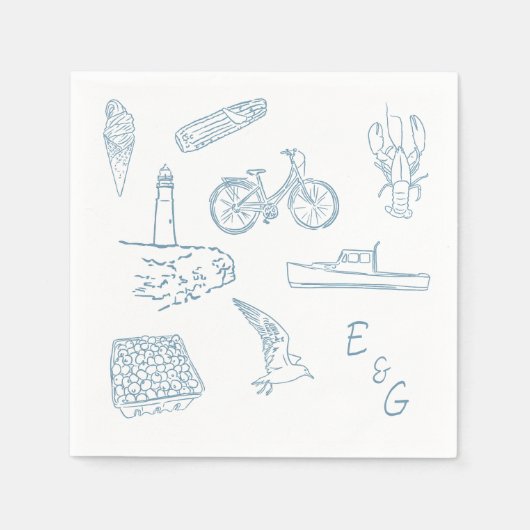 New England bruiloft cocktail Servet (Voorkant)