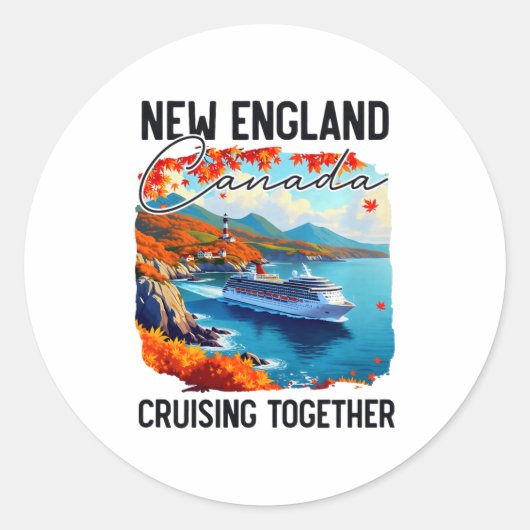 New England Canada Cruise, Cruising Together Fall  Ronde Sticker (Voorkant)