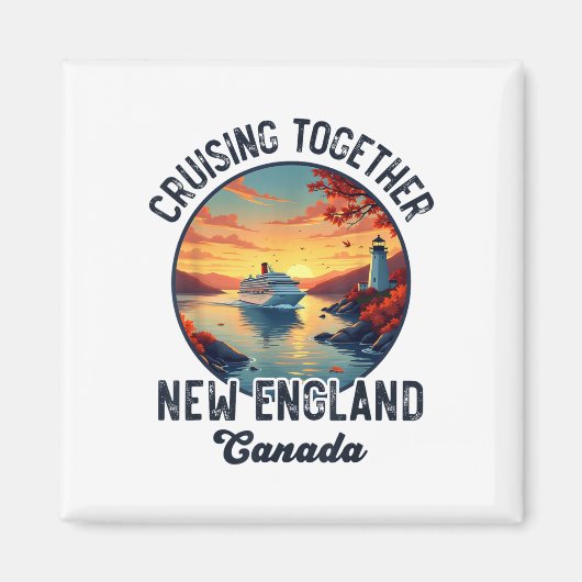 New England Canada Cruise, samen varen Herfst Magneet (Voorkant)