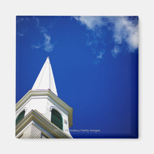 New England Church Steeple met een Royal Blue Sky Magneet