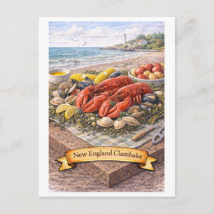 New England Clambake (Amerikaanse Voedsel Serie) P Briefkaart