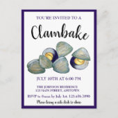 New England Clambake Clam Bake Beach Block Party Uitnodiging Briefkaart (Voorkant)