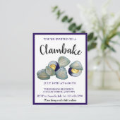 New England Clambake Clam Bake Beach Block Party Uitnodiging Briefkaart (Staand voorkant)