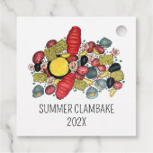 New England Clambake kreeft Boil Block Party Bedankjes Labels (Achterkant)