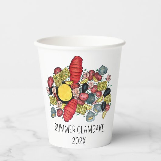 New England Clambake kreeft Boil Block Party Papieren Bekers (Voorkant)