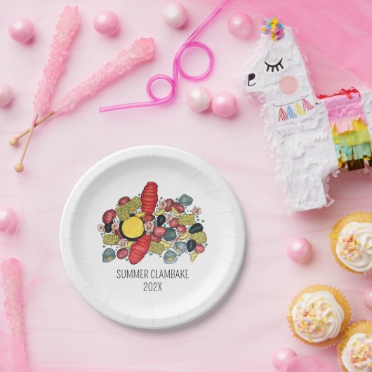 New England Clambake kreeft Boil Block Party Papieren Bordje (Feest)