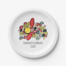 New England Clambake kreeft Boil Block Party Papieren Bordje