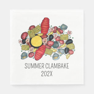 New England Clambake kreeft Boil Block Party Servet