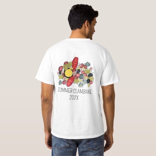 New England Clambake kreeft Boil Block Party T-shirt (Achterkant volledig)