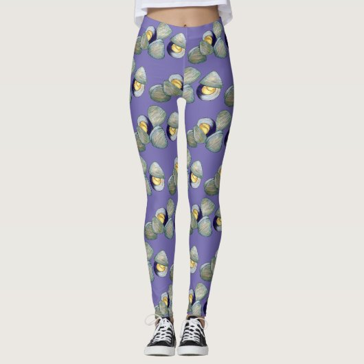 New England Clams Clambake Beach Summer Seafood Leggings (Voorkant)