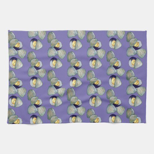 New England Clams Clambake Beach Summer Seafood Theedoek (Horizontaal)