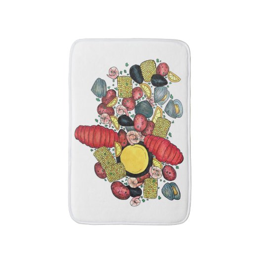 New England Clams Lobster Clambake Seafood Dinner Badmat (Voorkant Verticaal)