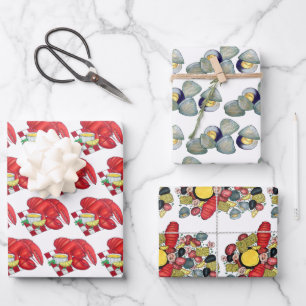 New England Clams Lobster Clambake Seafood Dinner Inpakpapier Vel