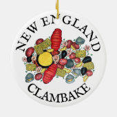 New England Clams Lobster Clambake Seafood Dinner Keramisch Ornament (Achterkant)