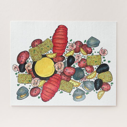 New England Clams Lobster Clambake Seafood Dinner Legpuzzel (Horizontaal)