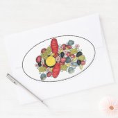 New England Clams Lobster Clambake Seafood Dinner Ovale Sticker (Envelop)