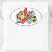 New England Clams Lobster Clambake Seafood Dinner Ovale Sticker (Tas)