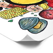 New England Clams Lobster Clambake Seafood Dinner Poster (Hoek)