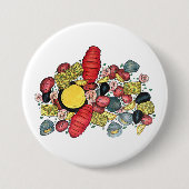 New England Clams Lobster Clambake Seafood Dinner Ronde Button 7,6 Cm (Voorkant)