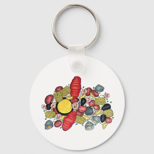 New England Clams Lobster Clambake Seafood Dinner Sleutelhanger (Voorkant)