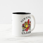New England Clams Lobster Clambake Seafood Dinner Tweekleurige Koffiemok (Voorkant rechts)