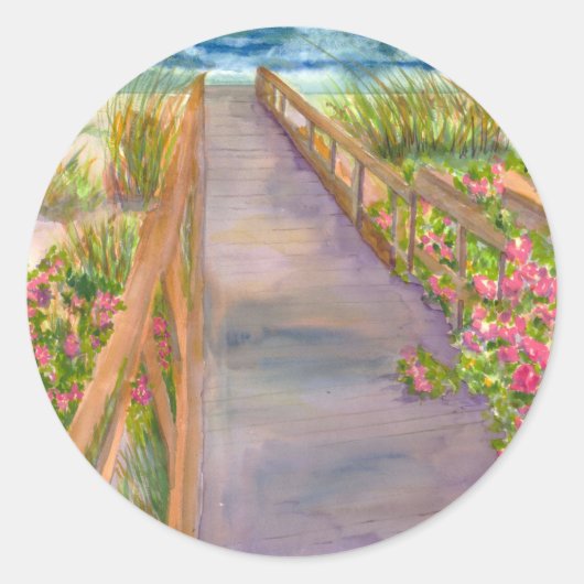 New England Coast Ronde Sticker (Voorkant)