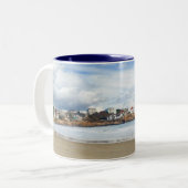 New England Coastal Scene Tweekleurige Koffiemok (Voorkant links)