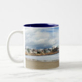 New England Coastal Scene Tweekleurige Koffiemok (Links)