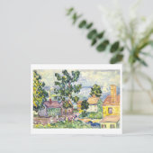 New England Coastal Village Schilderij Briefkaart (Staand voorkant)