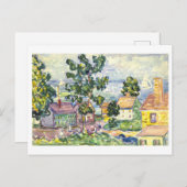 New England Coastal Village Schilderij Briefkaart (Voorkant / Achterkant)