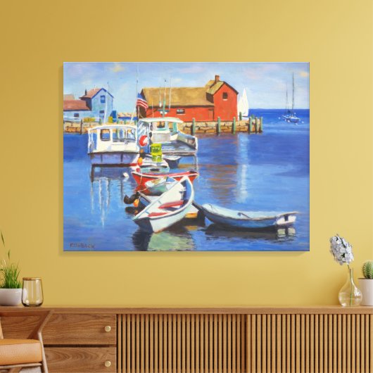 New England Costal Painting Canvas Afdruk (Insitu (Woonkamer))