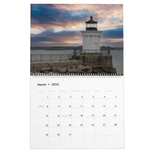 New England door de seizoenen kalender (Mar 2026)