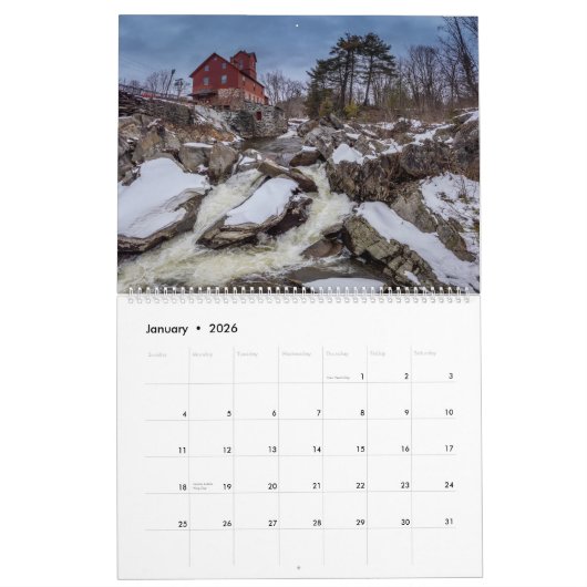 New England door de seizoenen kalender (Jan 2026)