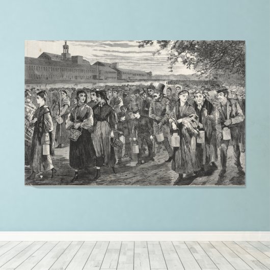 New England Fabrieksleven Canvas Afdruk (Insitu (Houten vloer))