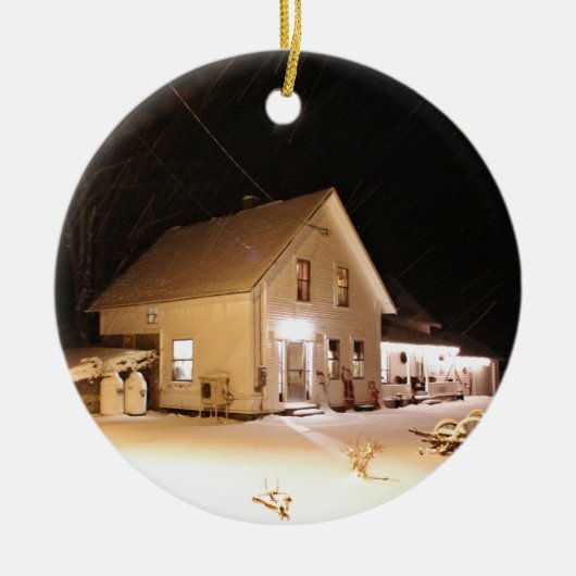 New England Farmhouse Keramisch Ornament (Voorkant)