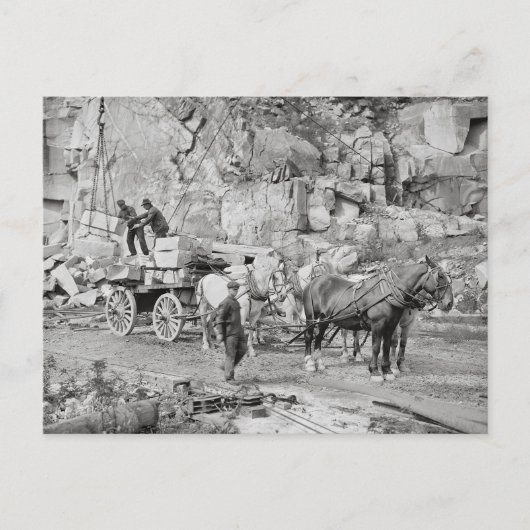 New England Granite Groeve, 1908 Briefkaart (Voorkant)