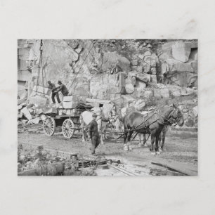 New England Granite Quarry, 1908 Briefkaart