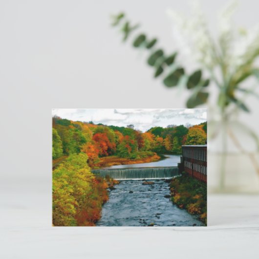 New England Herfst Day Foto genomen in Massachuset Briefkaart (Staand voorkant)