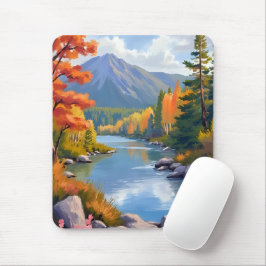 New England-herfst landschapsschildering Muismat