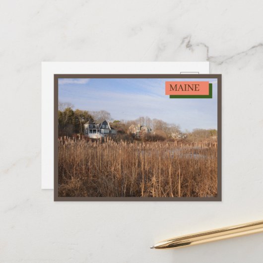New England huizen Kittery Maine Natuur Briefkaart (Voorkant / Achterkant in situ)