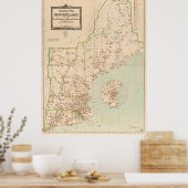 New England Industries Map (1919) Poster (Keuken)