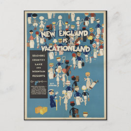 New England is Vacationland VintageTravel Briefkaa Briefkaart