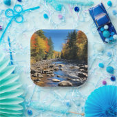 New England kleurrijk landschap, herfst, Papieren Bordje (Feest)