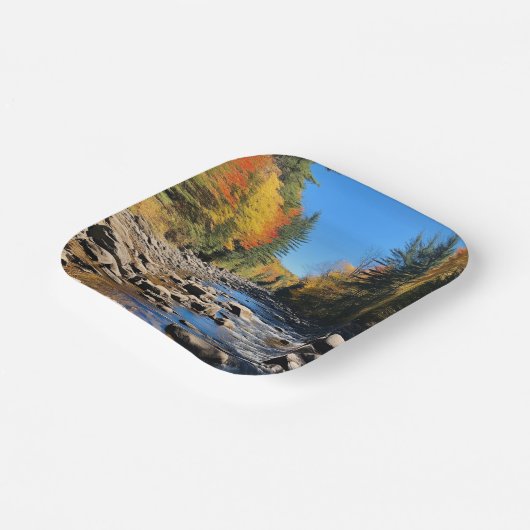 New England kleurrijk landschap, herfst, Papieren Bordje (Gebogen)