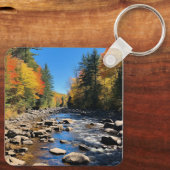 New England kleurrijk landschap, herfst, Sleutelhanger (Achterkant)