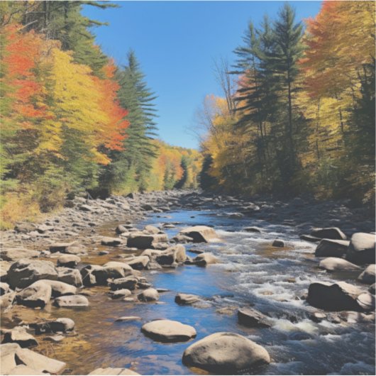 New England kleurrijk landschap, herfst, Sticker (Voorkant)